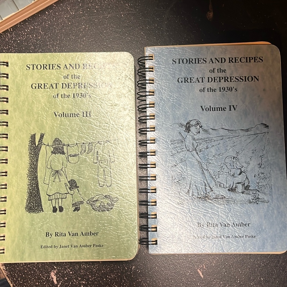 Lot Stories and recipes of the great depression 1930s, volume IV and III books